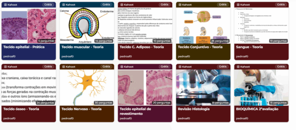 [Grátis]15 Kahoots de Histologia Geral: Ciclo Básico Odonto e Saúde - Imagem 4